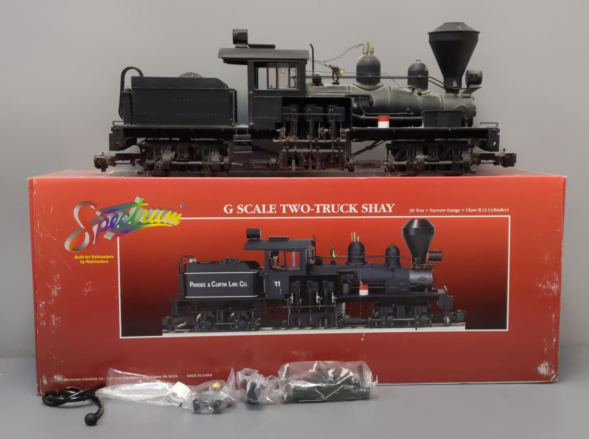 Bachmann 81197 G Painted & Unlettered 36 Ton 2-Truck Shay Steam Locomotive  EX/Box