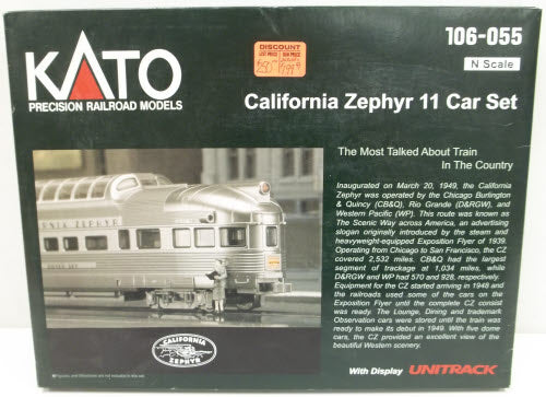 Kato 106-055 N Scale California Zephyr Diesel Passenger Train Set – Trainz