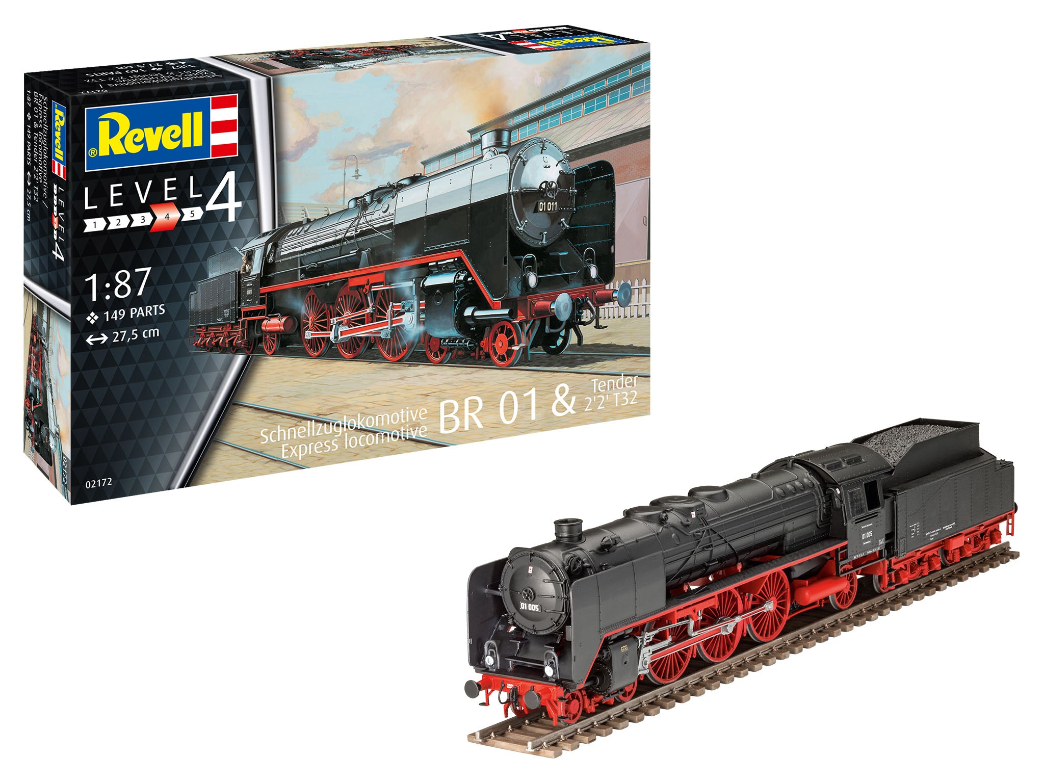 Revell of Germany 02172 HO BR01 Express Steam Locomotive w/2'2' T32 Tender  Kit