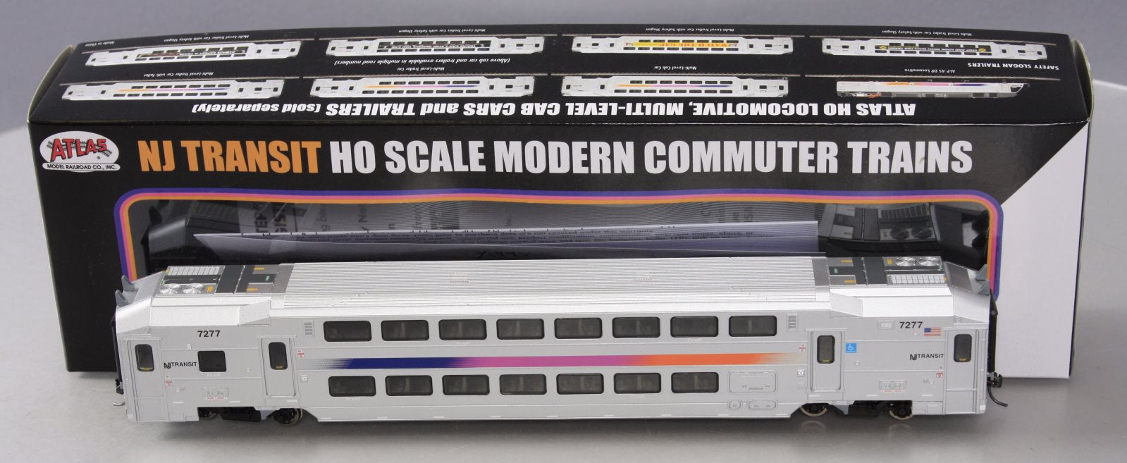 Atlas 20004116 HO New Jersey Transit Multi-level Commuter Coach Trailer  #7277