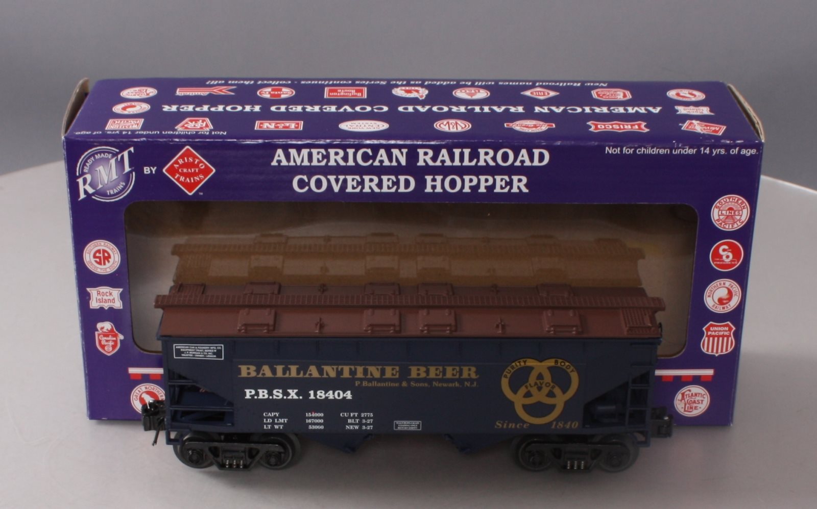 Rmt 96394 O Gauge Ballantine Beer Covered Hopper 18403 Trainz