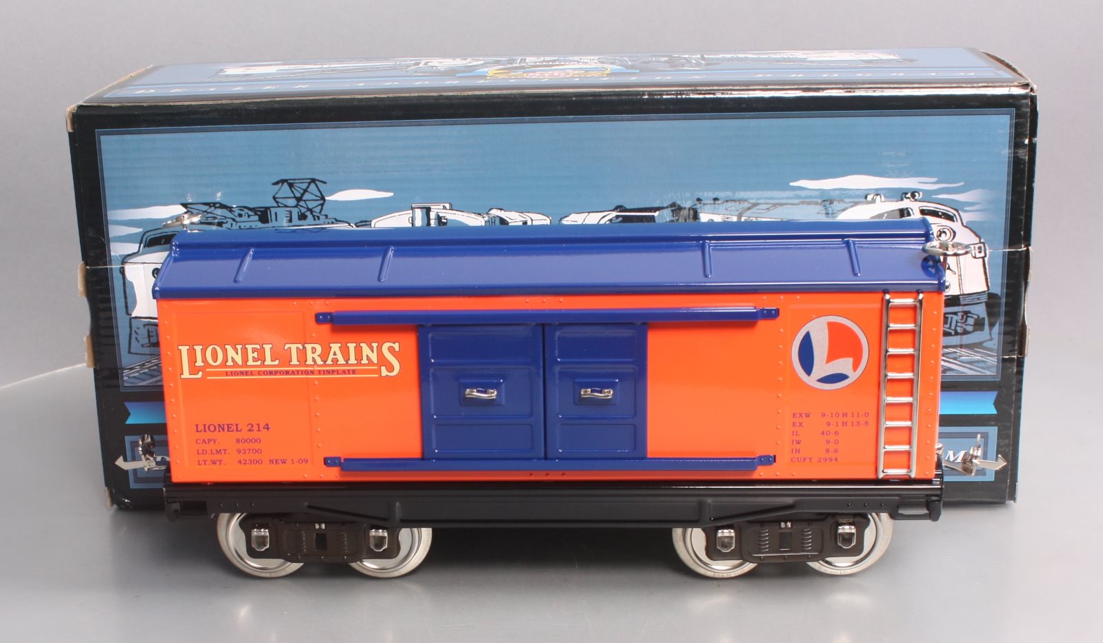 MTH 11 30049 Lionel Corporation 214 Orange Blue Boxcar Trainz