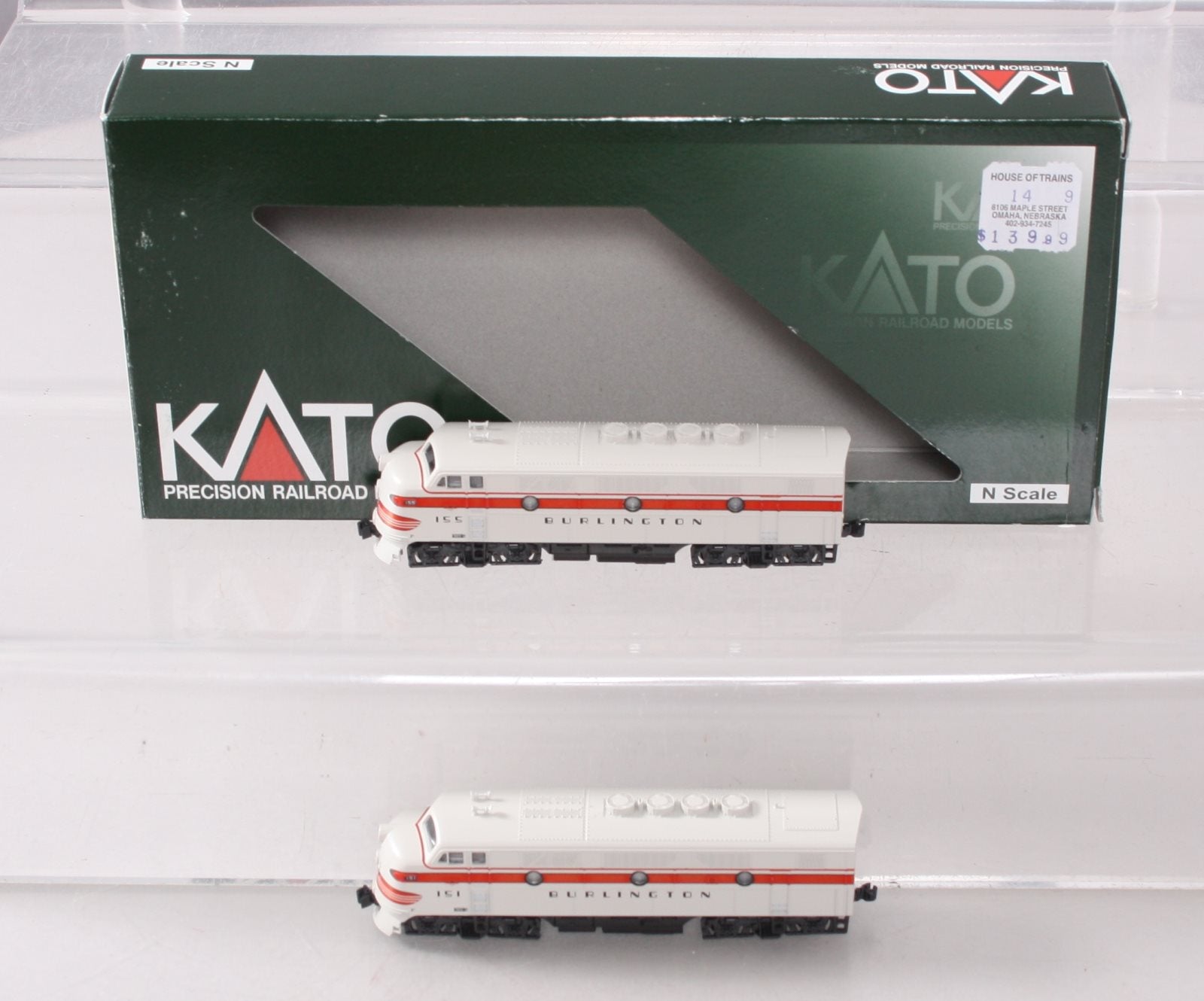 Kato 106-0202 N Scale CB&Q EMD F2 A/A #151, 155