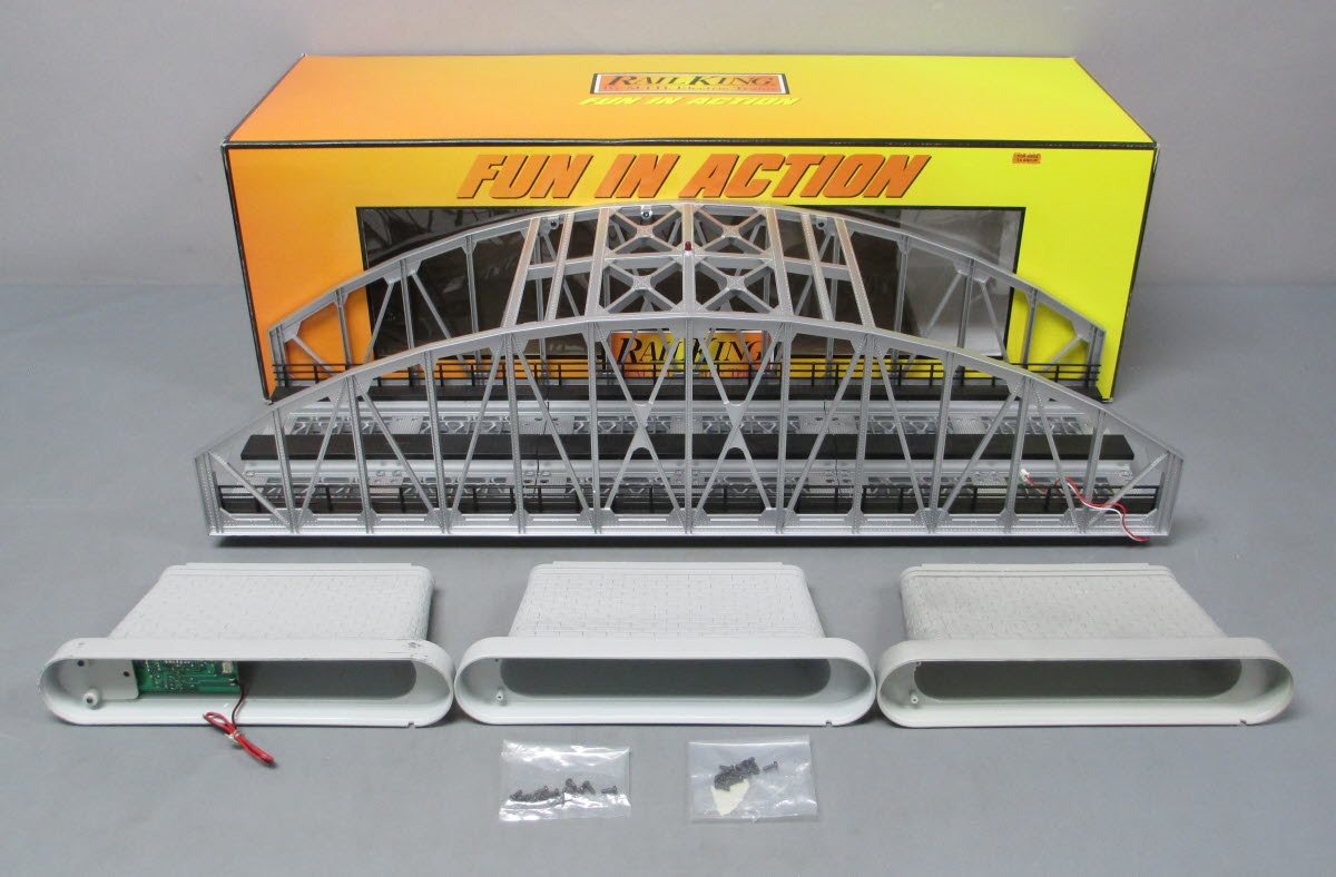 Rail King MTH 40-1107 0 Scale Train 2-Track Silver Steel sale Arch Bridge