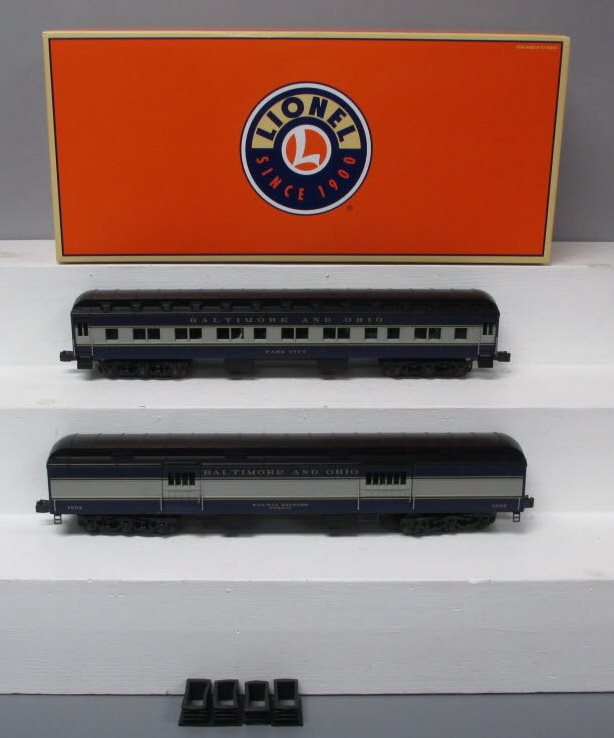 Lionel O orders Scale Baltimore & Ohio Streamliner Passenger Car 2-Pack 6-39062