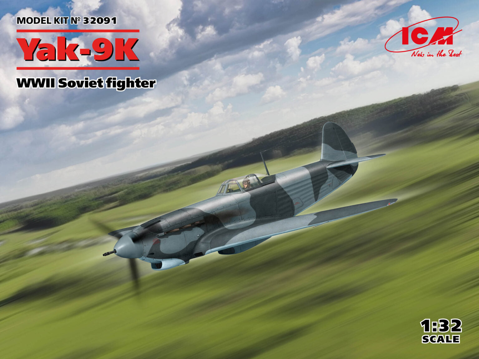 ICM 32091 1:32 Yak-9K WWII Soviet Fighter Aircraft Plastic Model