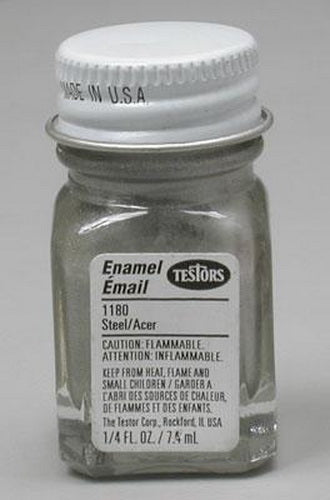 Testors 1180TT Steel Flat Enamel Paint - 1/4 oz. Bottle – Trainz