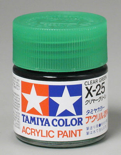 Tamiya Acrylic Paint 81025 X-25 Clear Green 23ml [CLEAR]