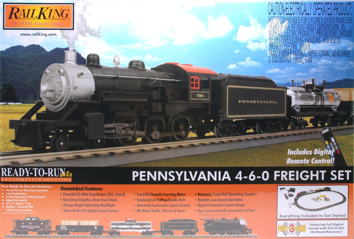 MTH 30 4215 1 Pennsylvania RailKing 4 6 0 O Gauge Steam Train Set w PS Trainz