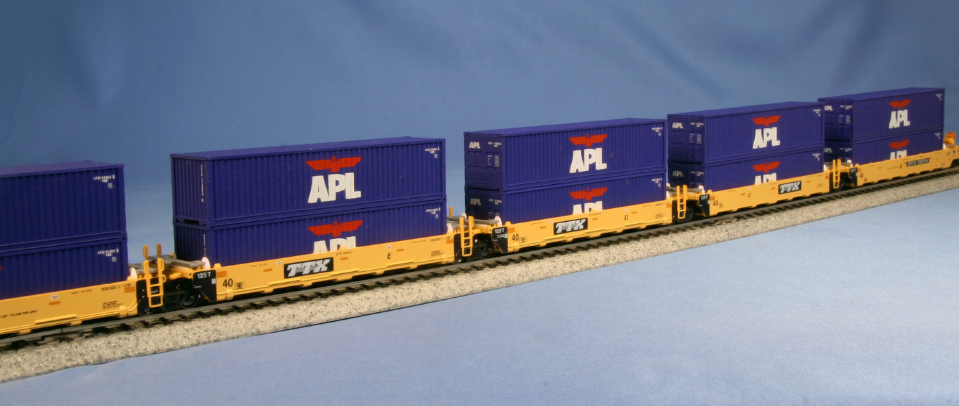 Kato 106-6142 N TTX 5-Unit Stack Car w/APL Containers