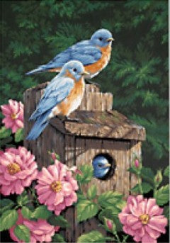 Garden Bluebirds- paint by number kit