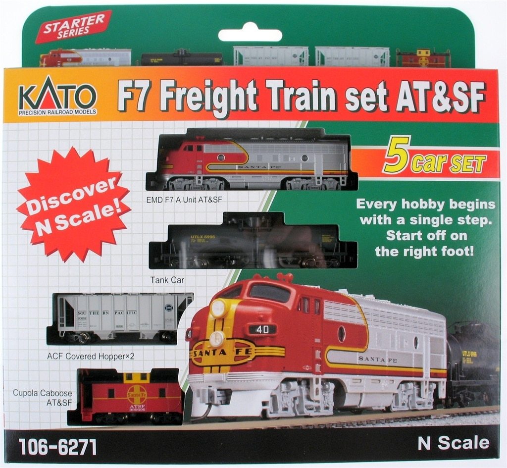 Kato 106-6271-DCC N Santa Fe F7 Freight Train Set without Track/DCC (Set of  5)