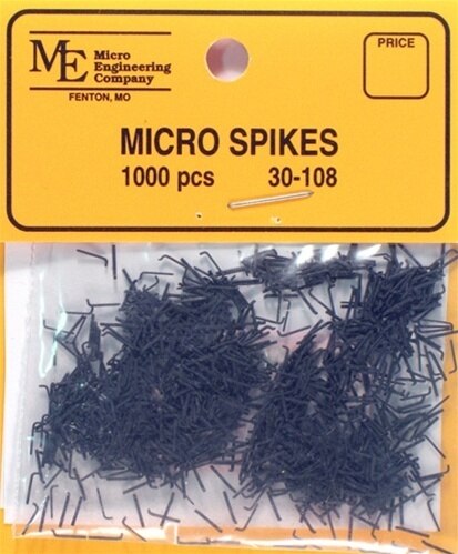 Micro Eng - Blackened Metal Spikes - Small 1/4 Long pkg(1,000