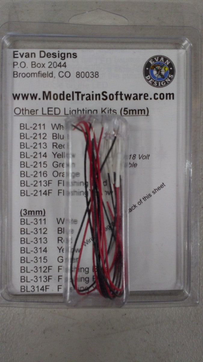 Evan Designs BL-211 9-12 Volts 5mm DC Bright White LED Bulbs with Wire –  Trainz