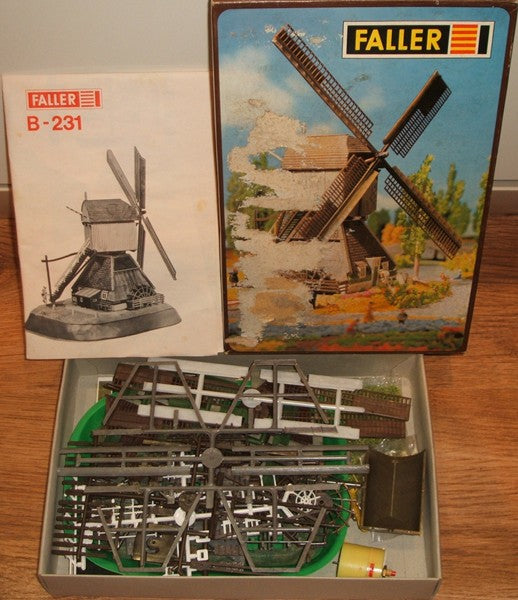 Faller B-231 HO Motorized Windmill with Water-Wheel Building Kit