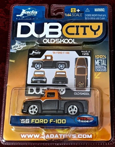 Jada Toys 12002 1:64 Black & Tan '56 Ford F-100 Dub City Oldskool