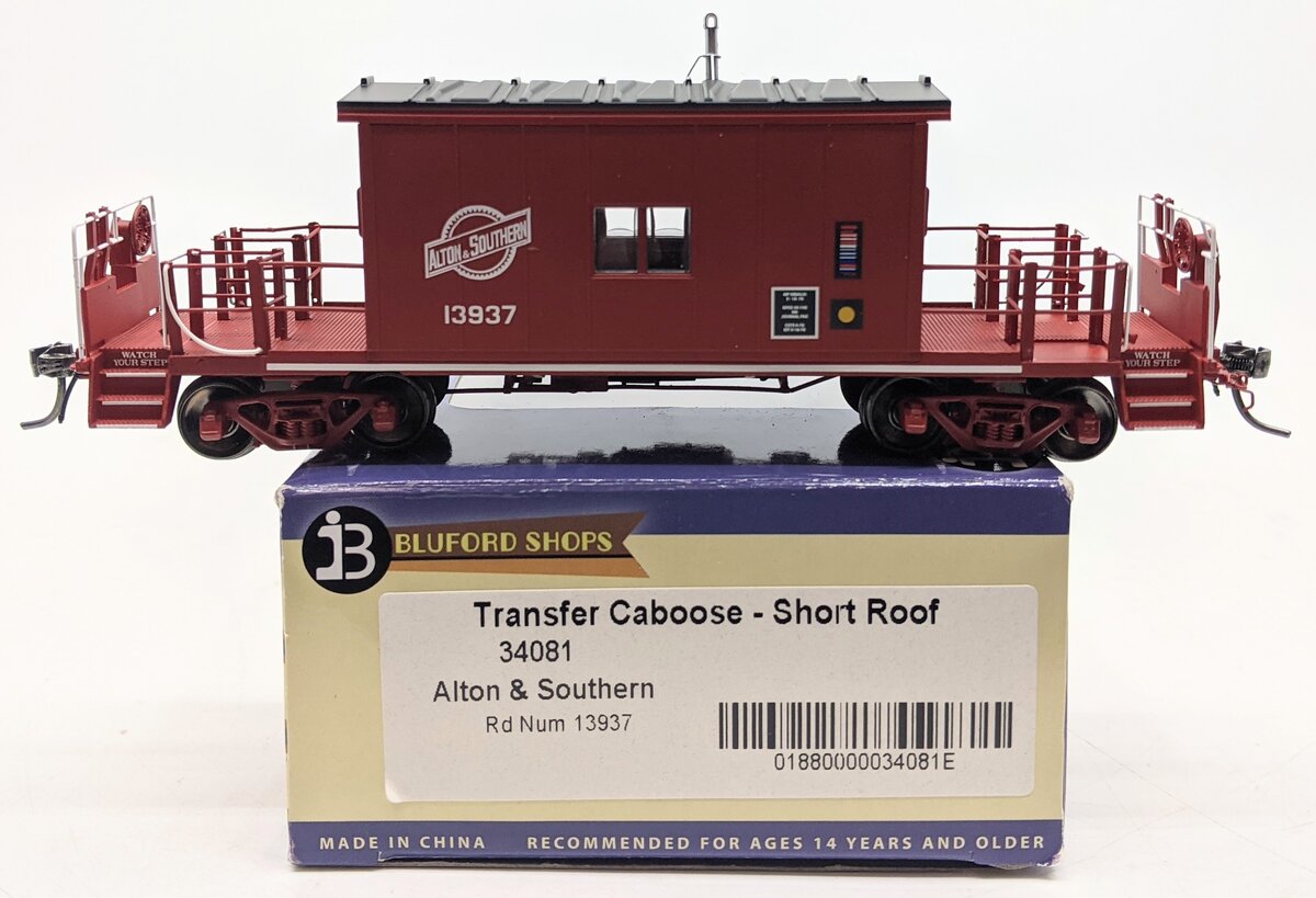 Bluford Shops 34081 HO Scale Alton & Southern Short Roof Transfer Cabo ...