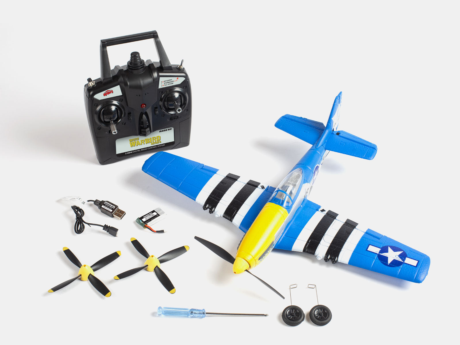 Rage R/C A1300V2 P-51D Mustang Obsession Micro RTF Airplane V2 with PA –  Trainz