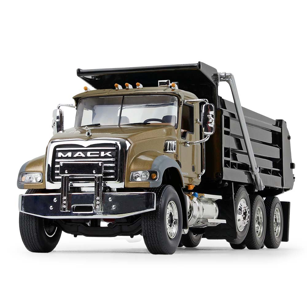 First Gear 10-4244 1:34 Mack Granite MP Dump Truck in Gold/Black