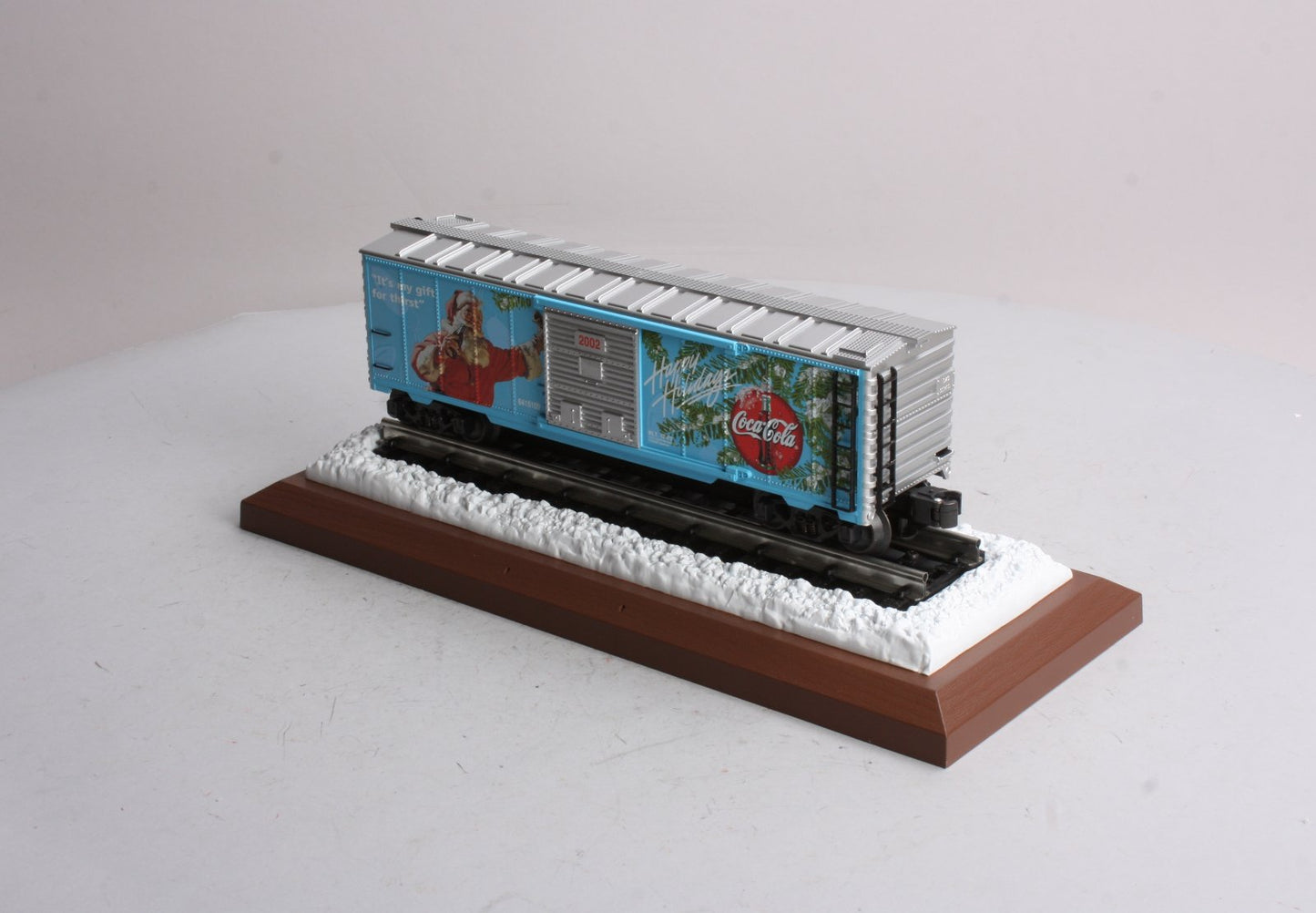 K-Line K641-5109S Coca-Cola 2002 Holiday Musical Boxcar with Display Base EX/Box