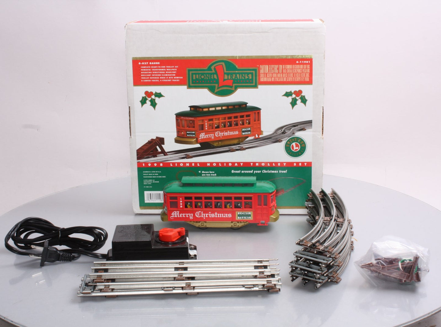 Lionel 6-11981 O Gauge 1998 Holiday Trolley Set #109 LN/Box