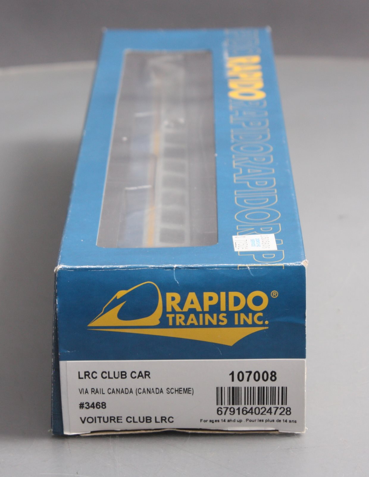 Rapido Trains 107008 HO VIA Streamlined LRC Club Car #3468