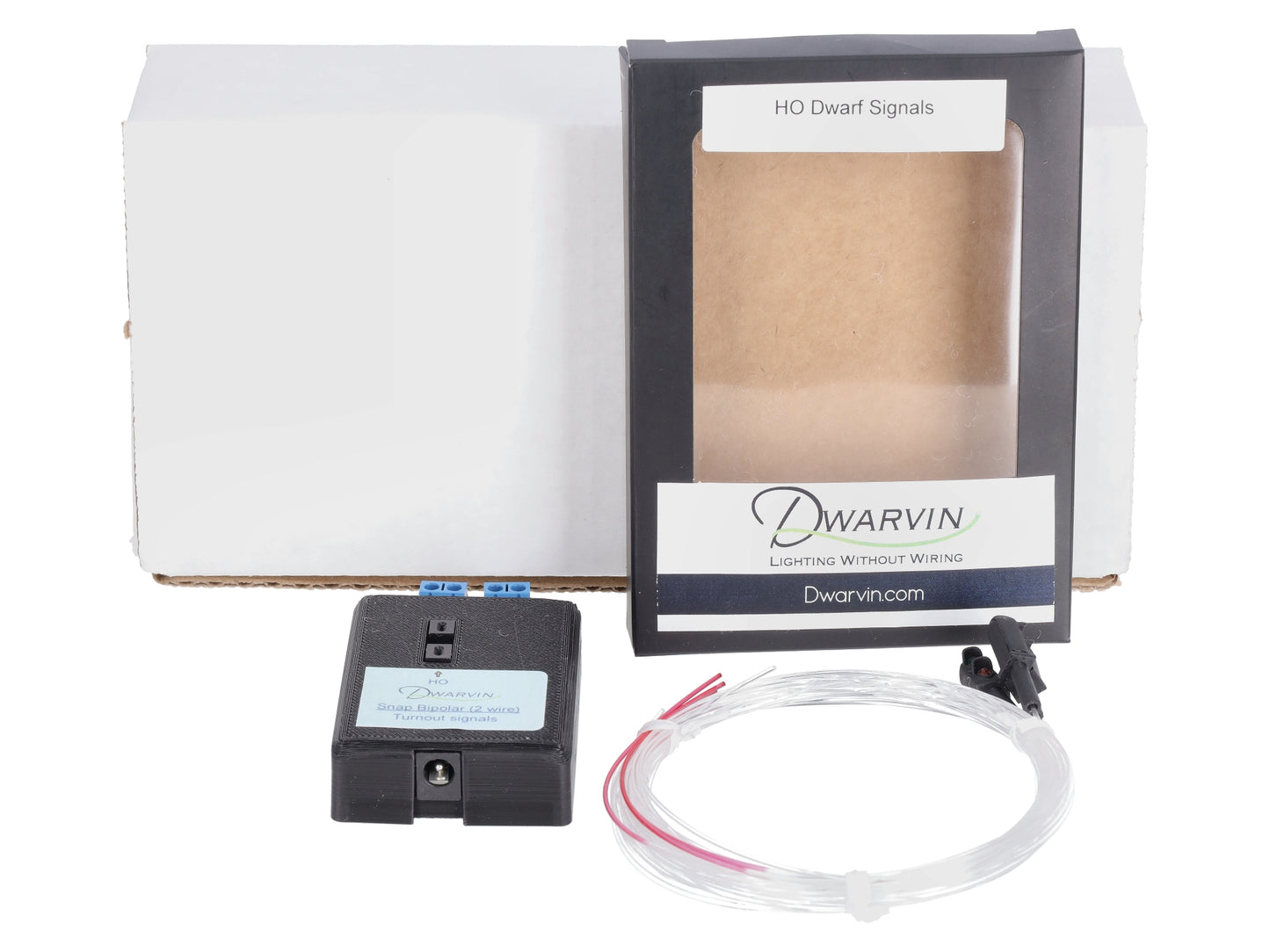 Dwarvin DVTSB2-1NP HO Turnout Snap Bipolar 2 Wire - 3 Black Signals Kit No Power