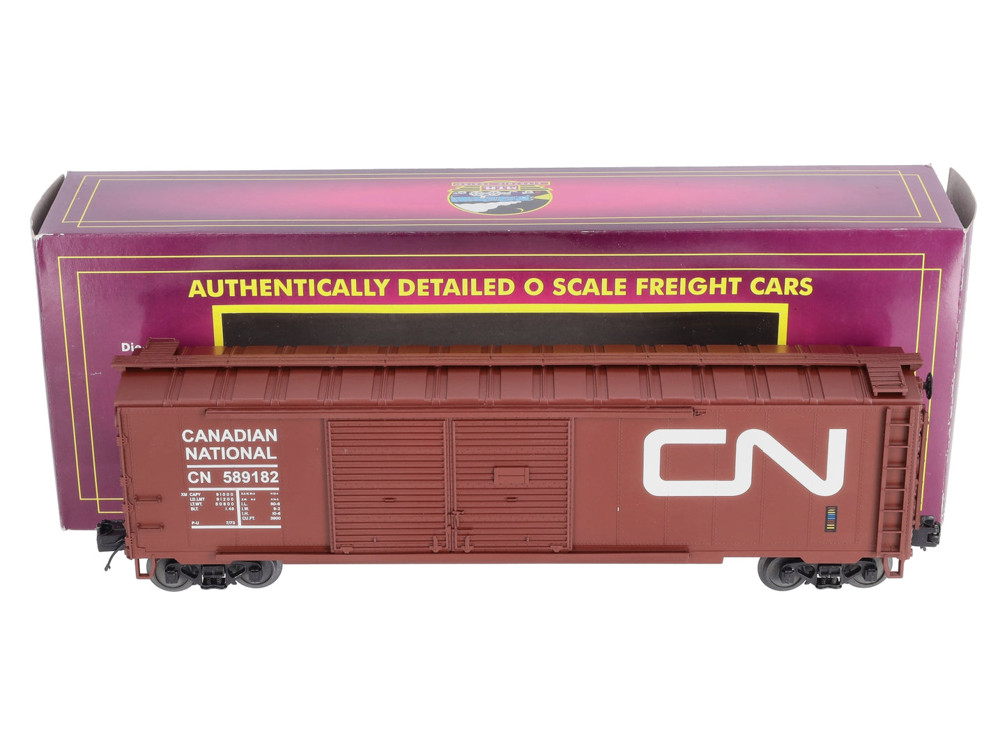 MTH 20-93555 O Gauge Canadian National Double Door 50’ Box Car #589182