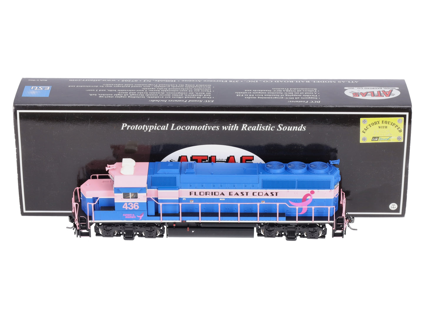 Atlas 10001876 HO Scale Florida East Coast GP40-2 Diesel Locomotive #436 w/Sound