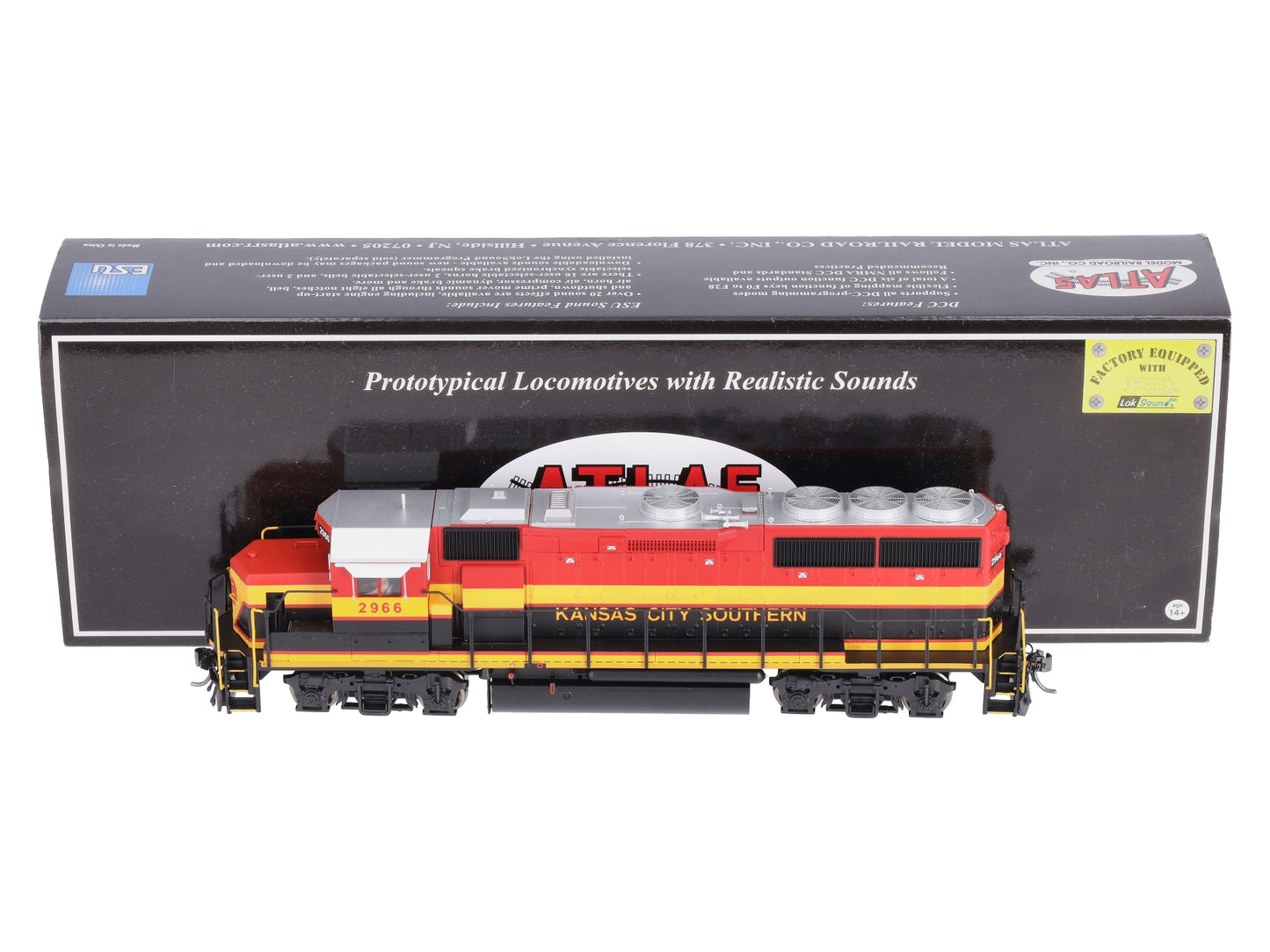 Atlas 10001879 HO Kansas City Southern GP40-2 Diesel Locomotive #2966 w/Sound