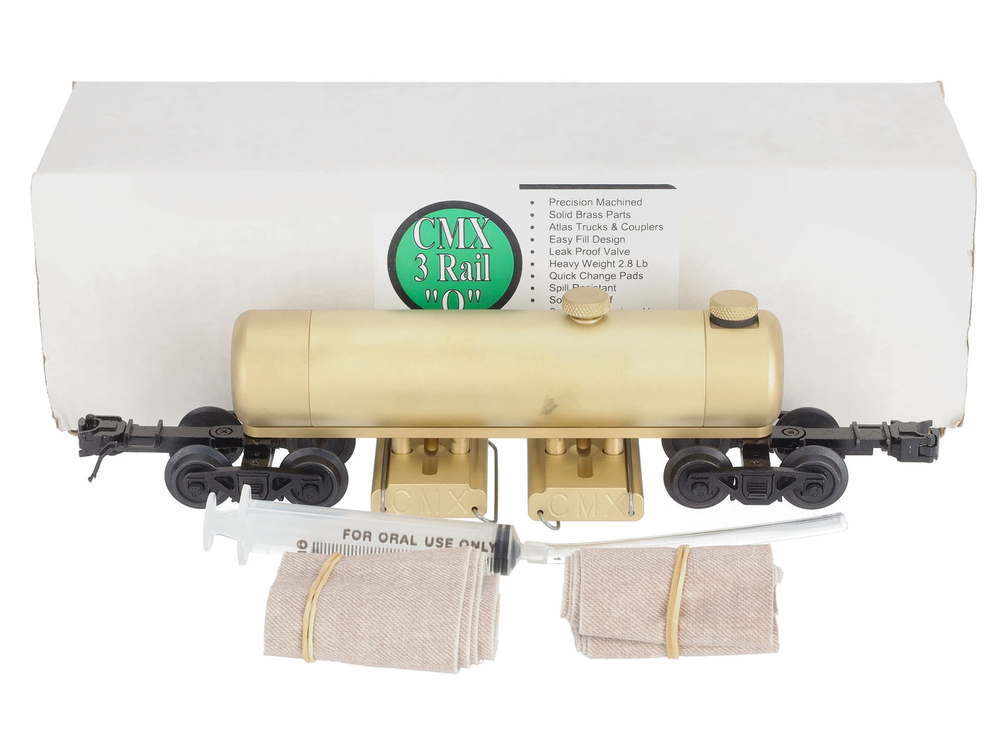 CMX Products BRASS O Gauge Track Cleaning Car (3-Rail)