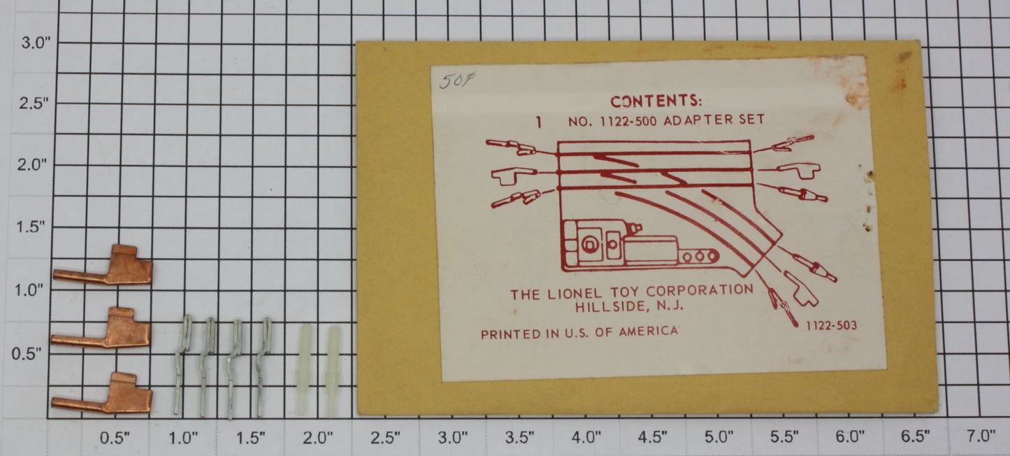 Lionel 1122-500 Super O Gauge to 1122 Switch Track Adapter Set in Envelope