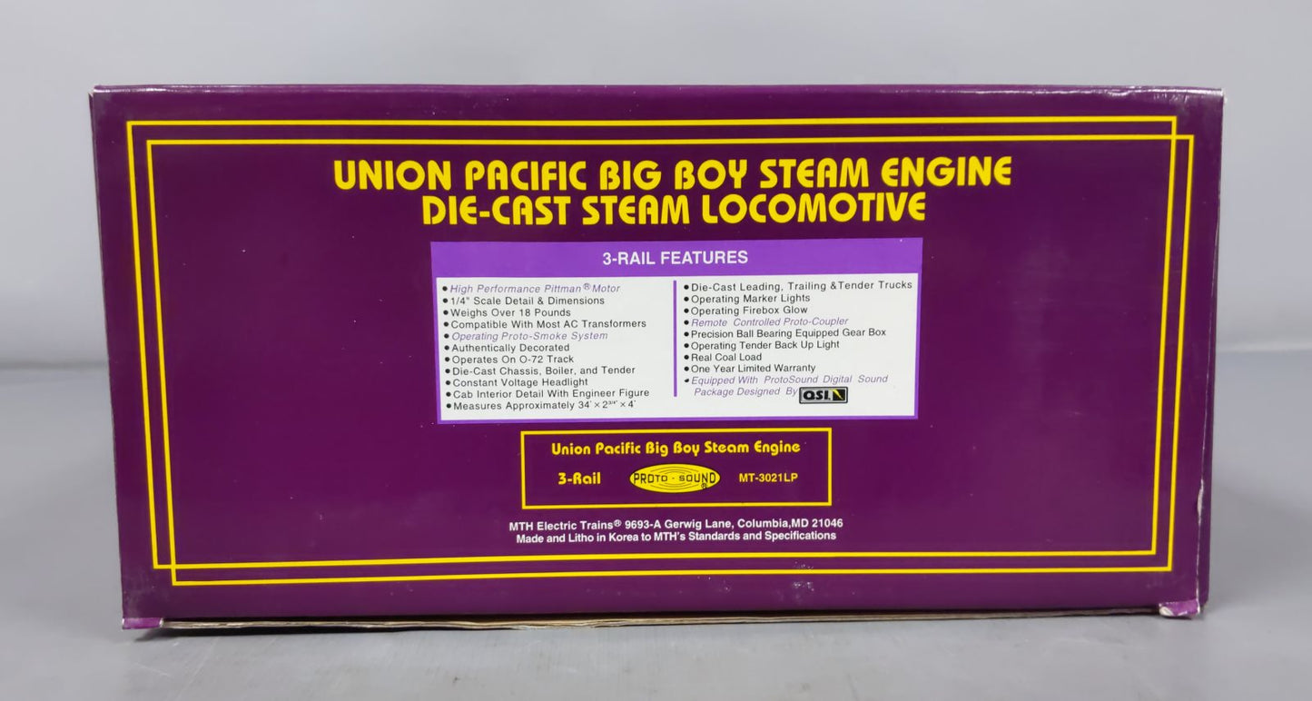 MTH 20-3021-1 O Gauge Union Pacific Big Boy Die-Cast Steam Locomotive with PS1 LN/Box