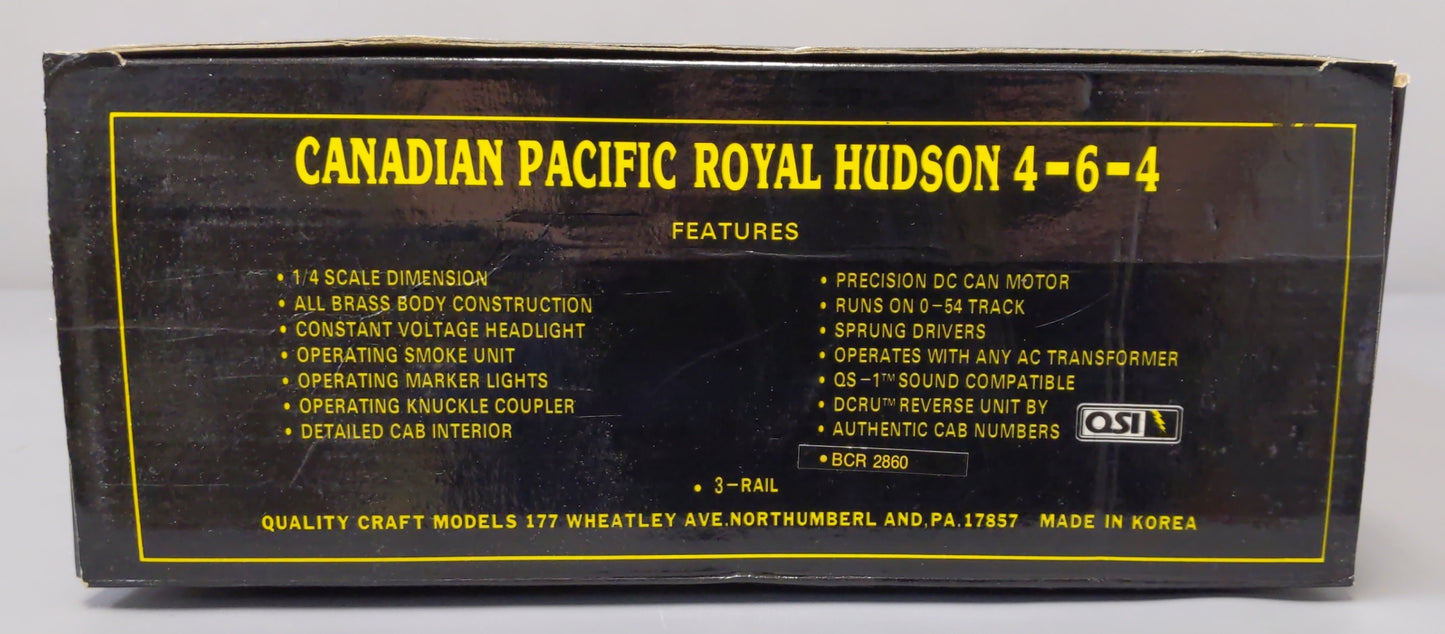 Weaver 1074 BRASS CP Royal Hudson 4-6-4 Steam Locomotive & Tender #2860 (3-Rail) EX/Box