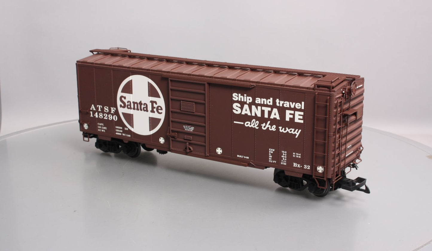 USA Trains R19200A G Santa Fe 40 Ft. PS-1 Simulated Steel Box Car