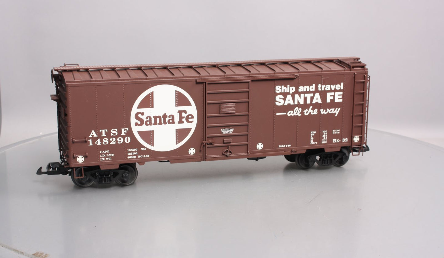 USA Trains R19200A G Santa Fe 40 Ft. PS-1 Simulated Steel Box Car