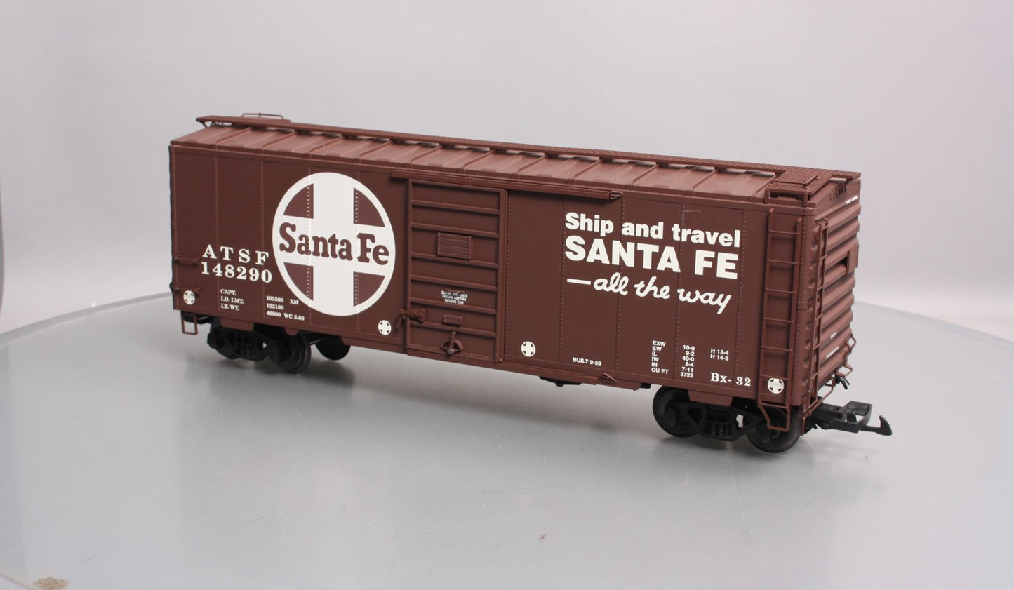 USA Trains R19200A G Santa Fe 40 Ft. PS-1 Simulated Steel Box Car