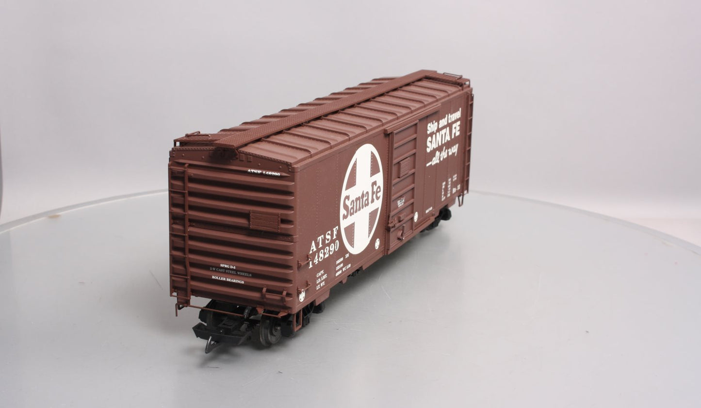 USA Trains R19200A G Santa Fe 40 Ft. PS-1 Simulated Steel Box Car