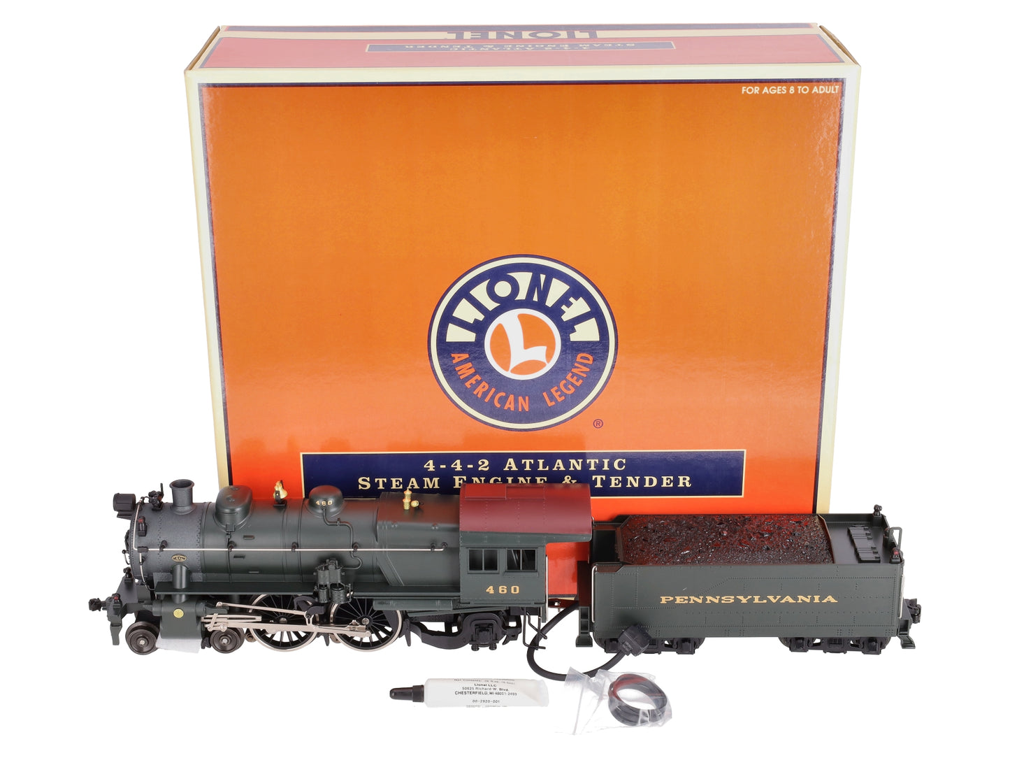 Lionel 6-18095 PRR 4-4-2 E6 Atlantic Steam Locomotive & Tender #460 with Command EX/Box