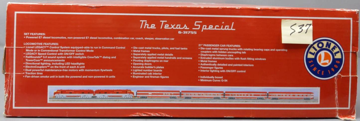 Lionel 6-31755 O Gauge The Texas Special Diesel Train Set