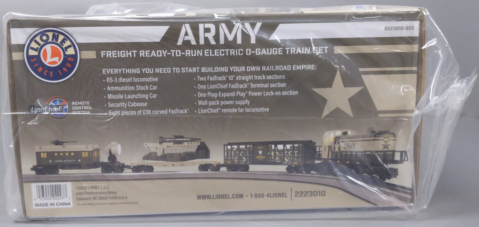 Lionel 2223010 O Gauge US Army LionChief Diesel Freight Starter Train Trainz