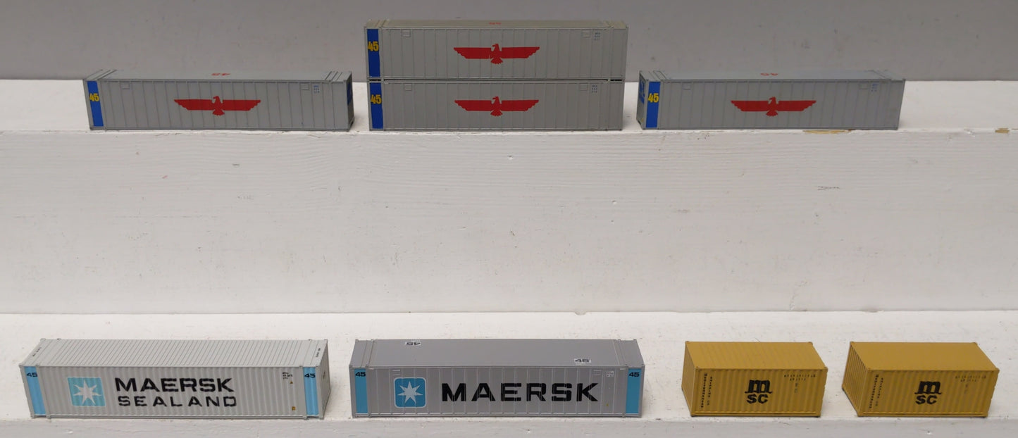 HO Assorted Intermodal Containers: APL, Maersk/Sealand, MSC [8] LN