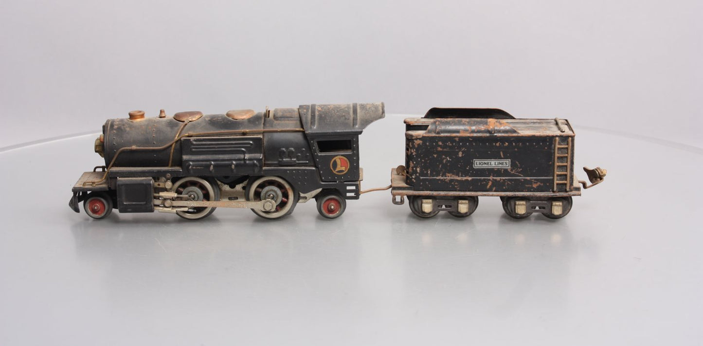 Lionel 259E Vintage O Prewar 2-4-2 Streamlined Steam Locomotive & Tender