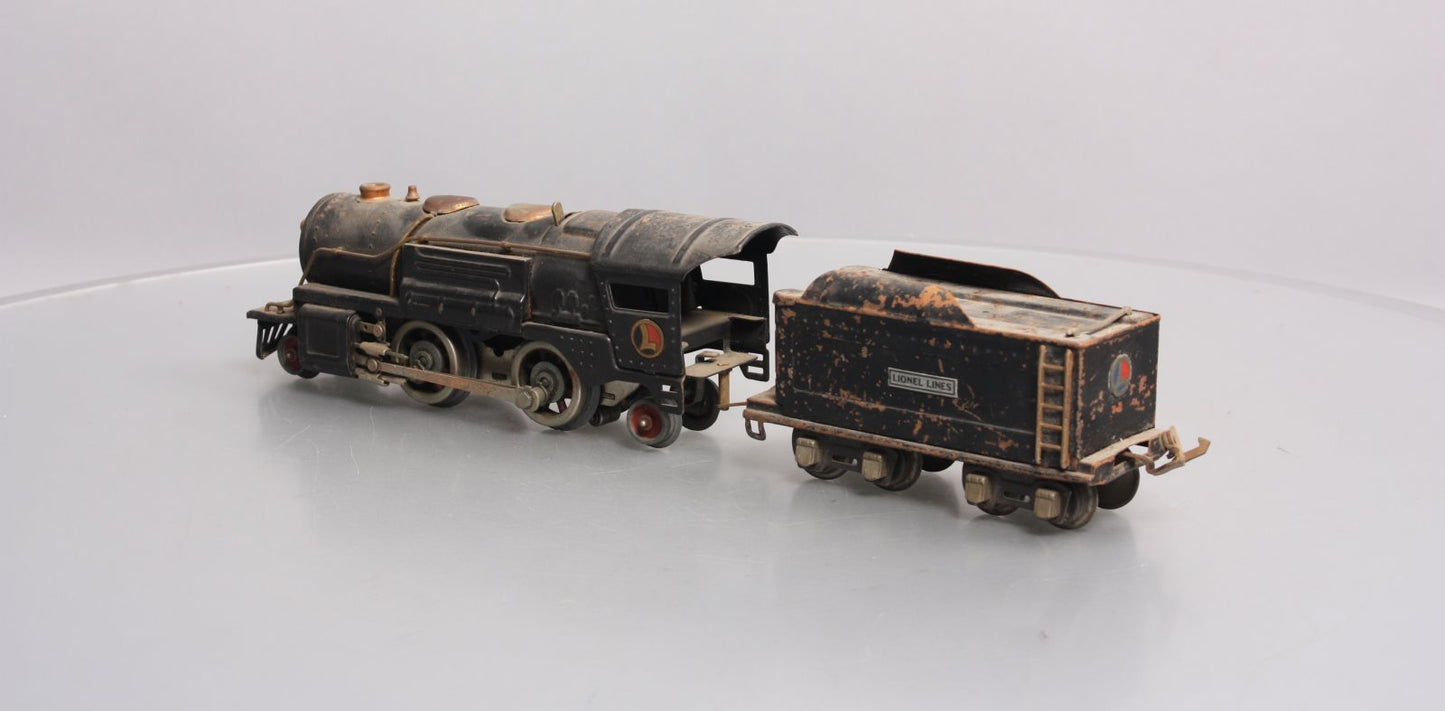 Lionel 259E Vintage O Prewar 2-4-2 Streamlined Steam Locomotive & Tender