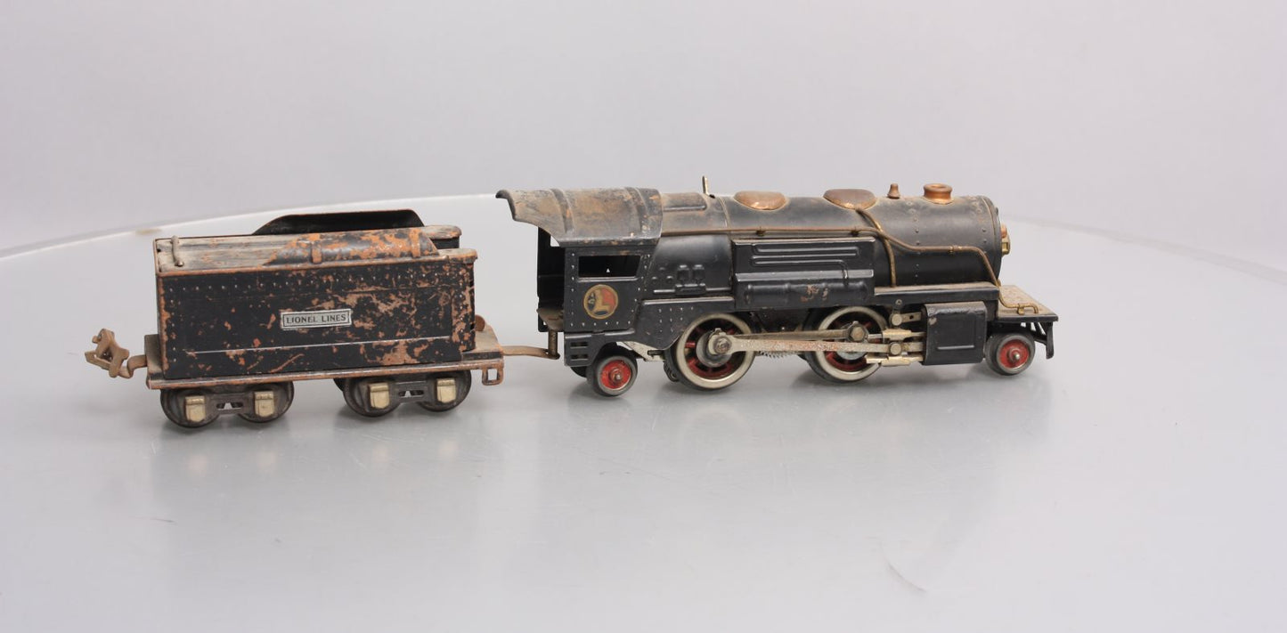 Lionel 259E Vintage O Prewar 2-4-2 Streamlined Steam Locomotive & Tender