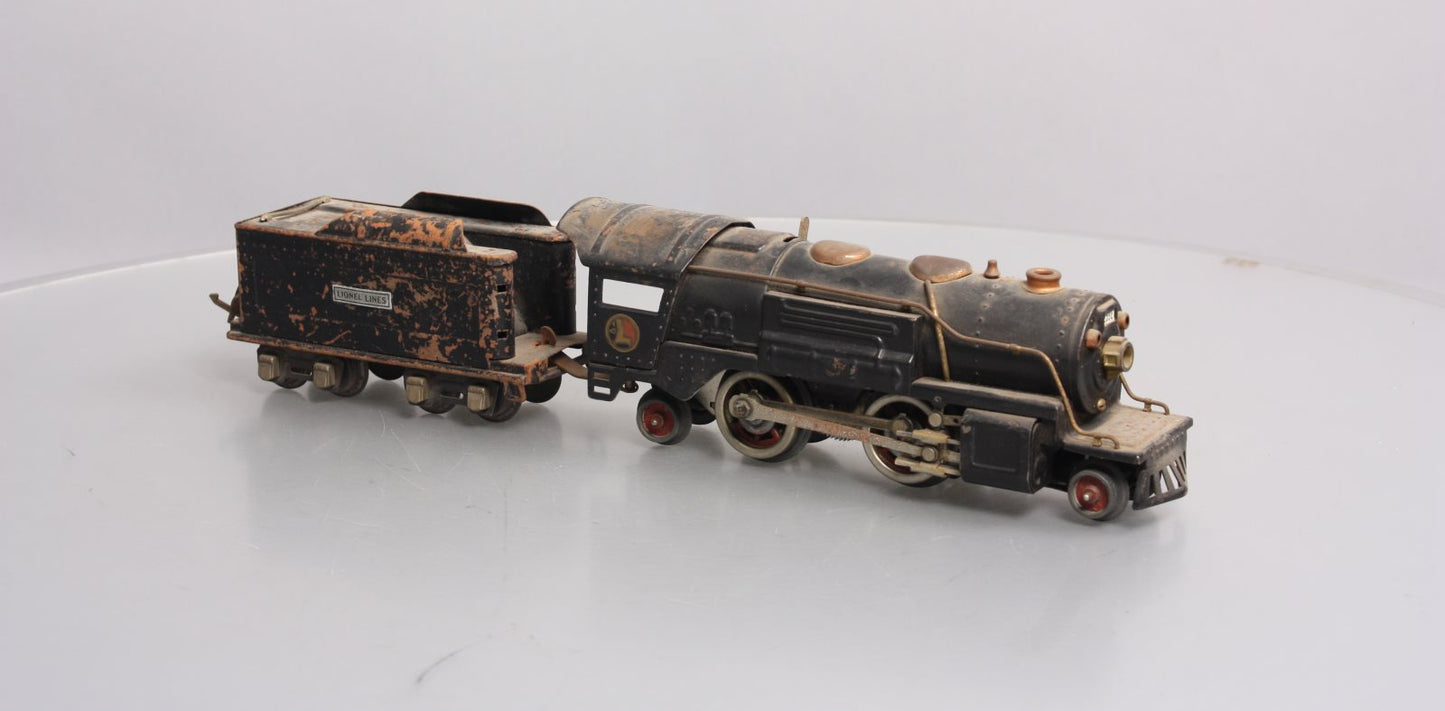 Lionel 259E Vintage O Prewar 2-4-2 Streamlined Steam Locomotive & Tender