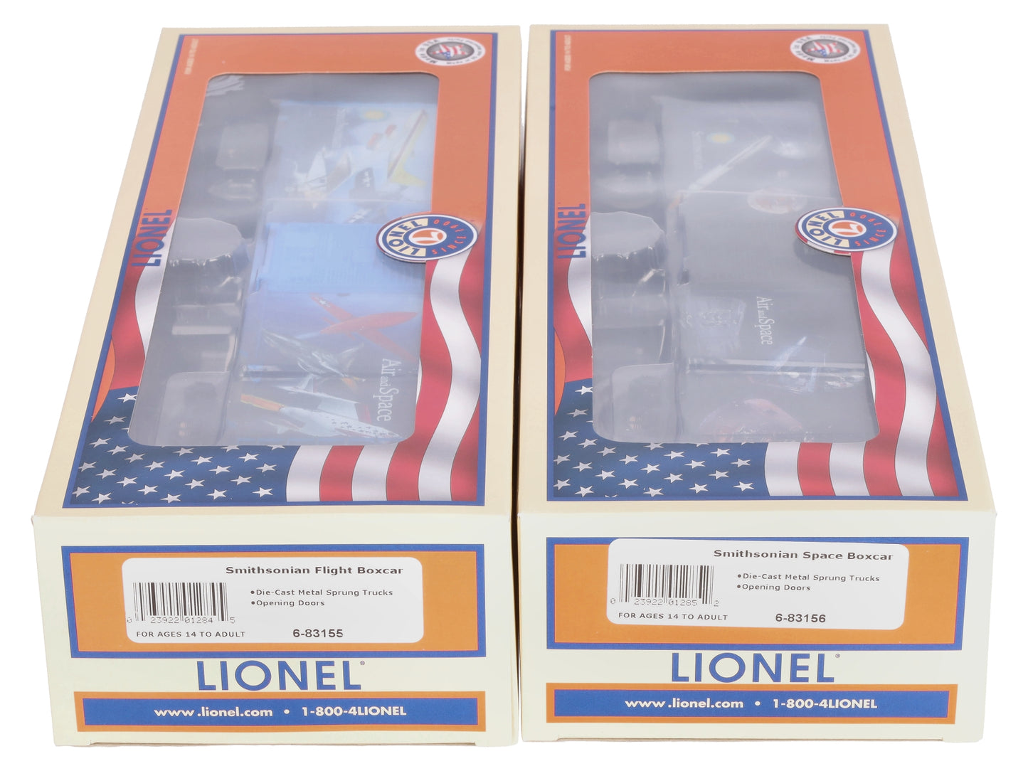 Lionel 6-83157 O Smithsonian Air/Space Boxcar (2) pk