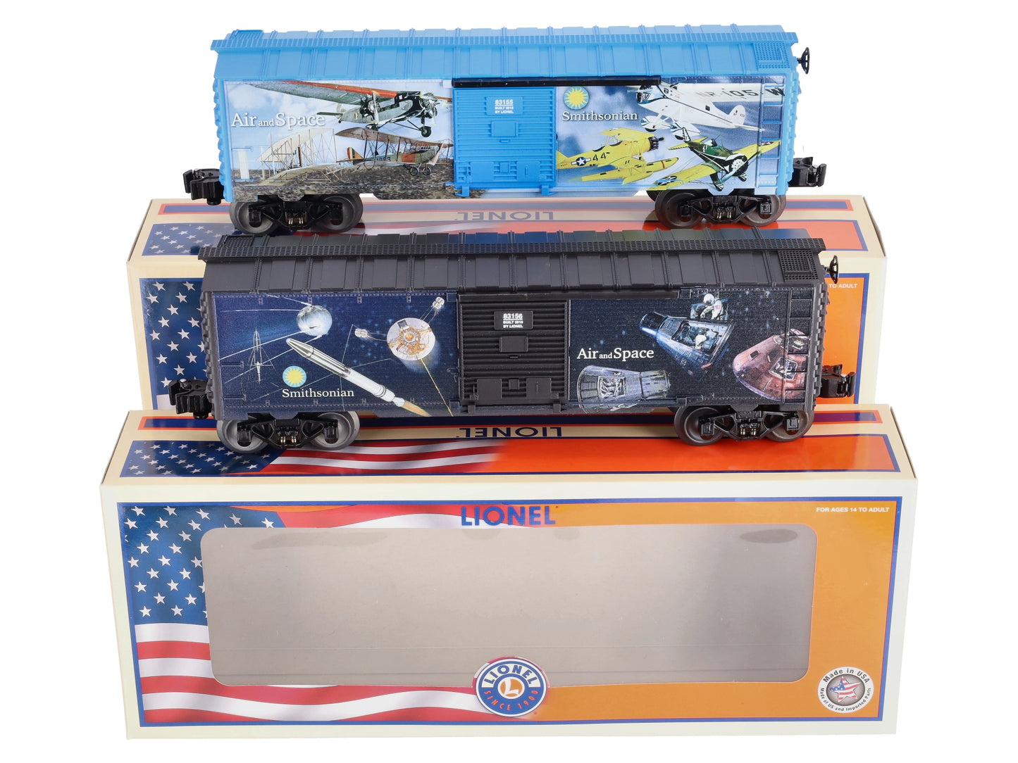 Lionel 6-83157 O Smithsonian Air/Space Boxcar (2) pk