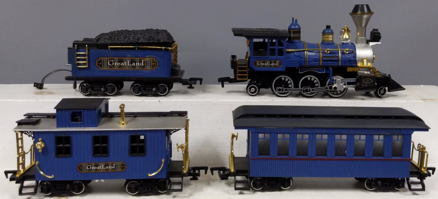 New Bright G Scale 1994 GreatLand Holiday Express Blue Train Set EX/Box