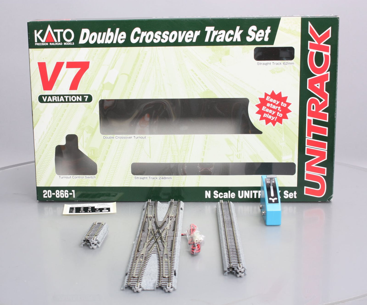 Kato 20-866-1 N Scale V7 Double Crossover Track Set